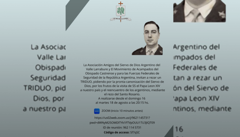 Lee más sobre el artículo Invitación al rezo del Santo Rosario por la pronta canonización del Siervo de Dios, la visita de SS el Papa Leon XIV y el reencuentro de los argentinos